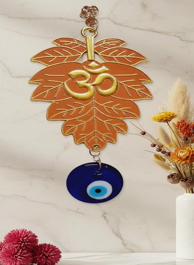 ARTISKRITI Om Evil Eye Hanging Home Decoration Items for Living Room Nazar Battu for Home House Entrance Door, Light Orange - Image 3